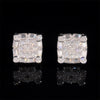 Hot Sell Square Moissanite Earrings 925 Sterling Silver Iced Out For Men And Women