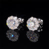 Hot Sell 925 Sterling Silver Iced Out Flower Moissanite Stud Earrings Screw Back