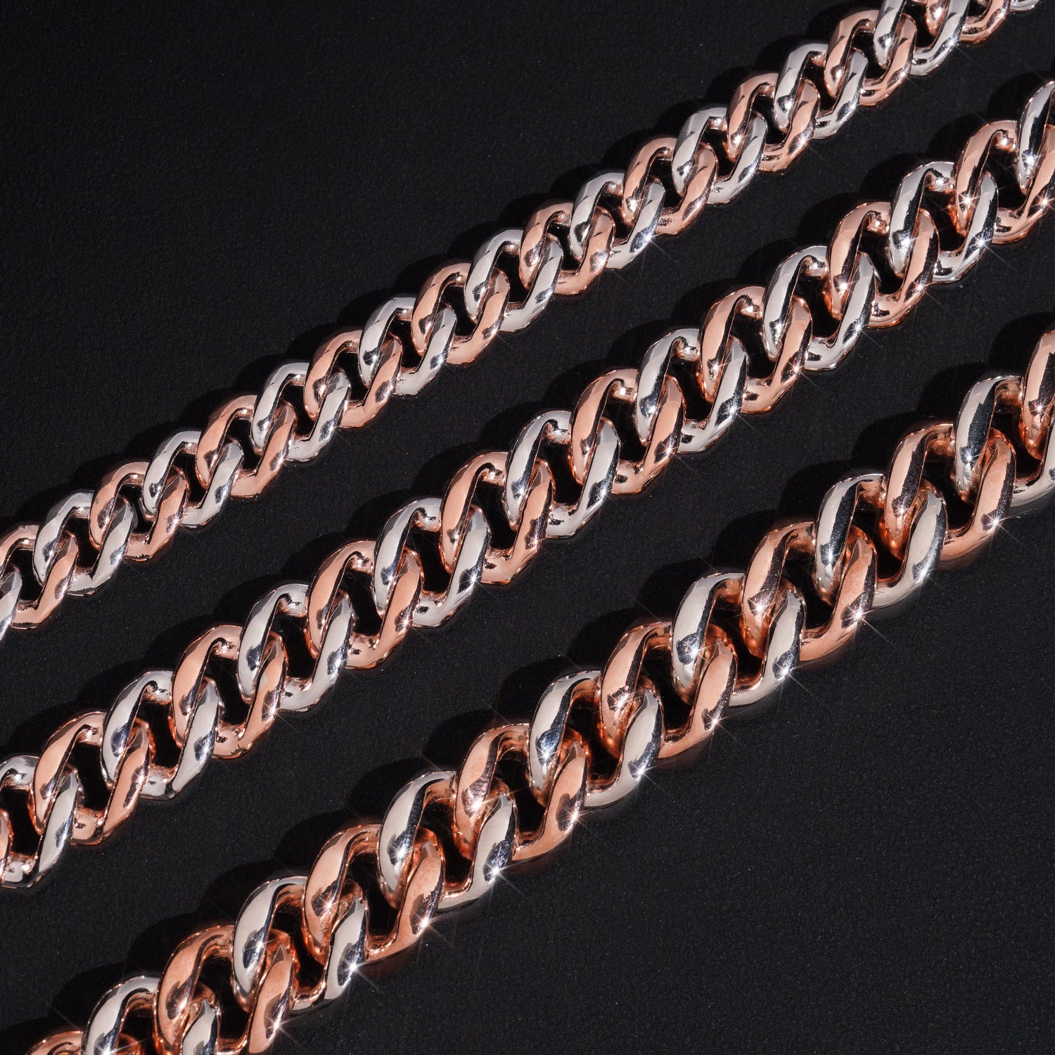 15mm Moissanite Two-Tone Miami Cuban Link Chain 10K Gold