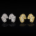 Gold Plated Nugget Moissanite Earrings For Men 925 Sterling Silver