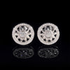 Solid Silver Cricle Round Earrings With GRA Certificate Moissanite Diamond