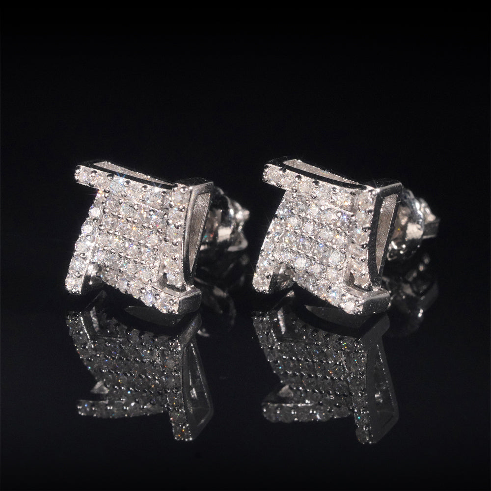 925 Sterling Silver Gra Certificated Iced Out VVS Moissanite Diamond Stud Earrings Hip Hop Jewelry