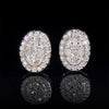 Oval Moissanite Earrings Screw Back Iced Out Hip Hop Jewelry 925 Sterling Silver