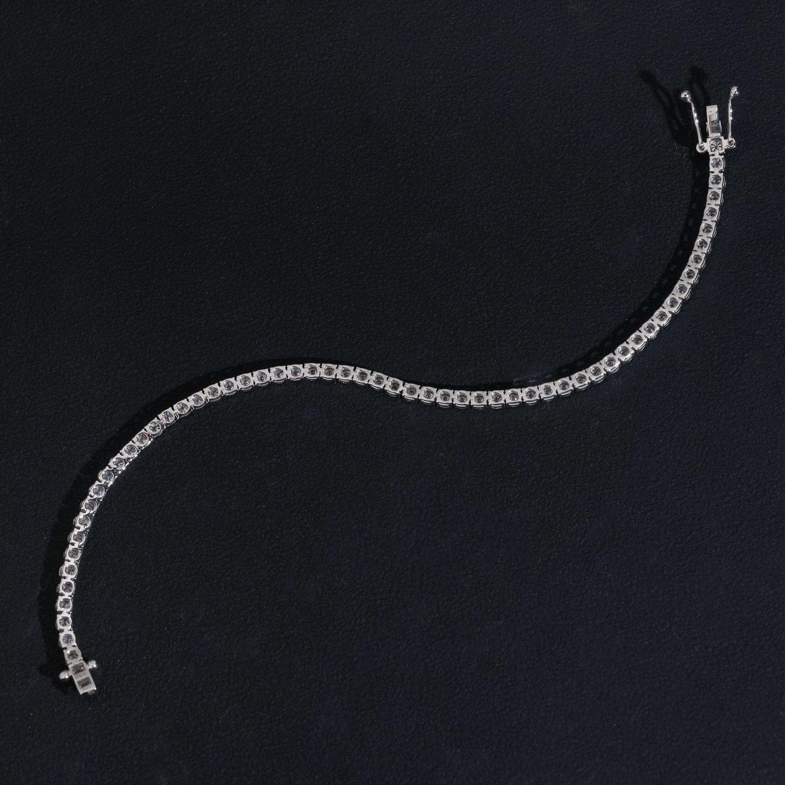 10K White Gold 2MM VVS Lab Diamond Tennis Bracelet