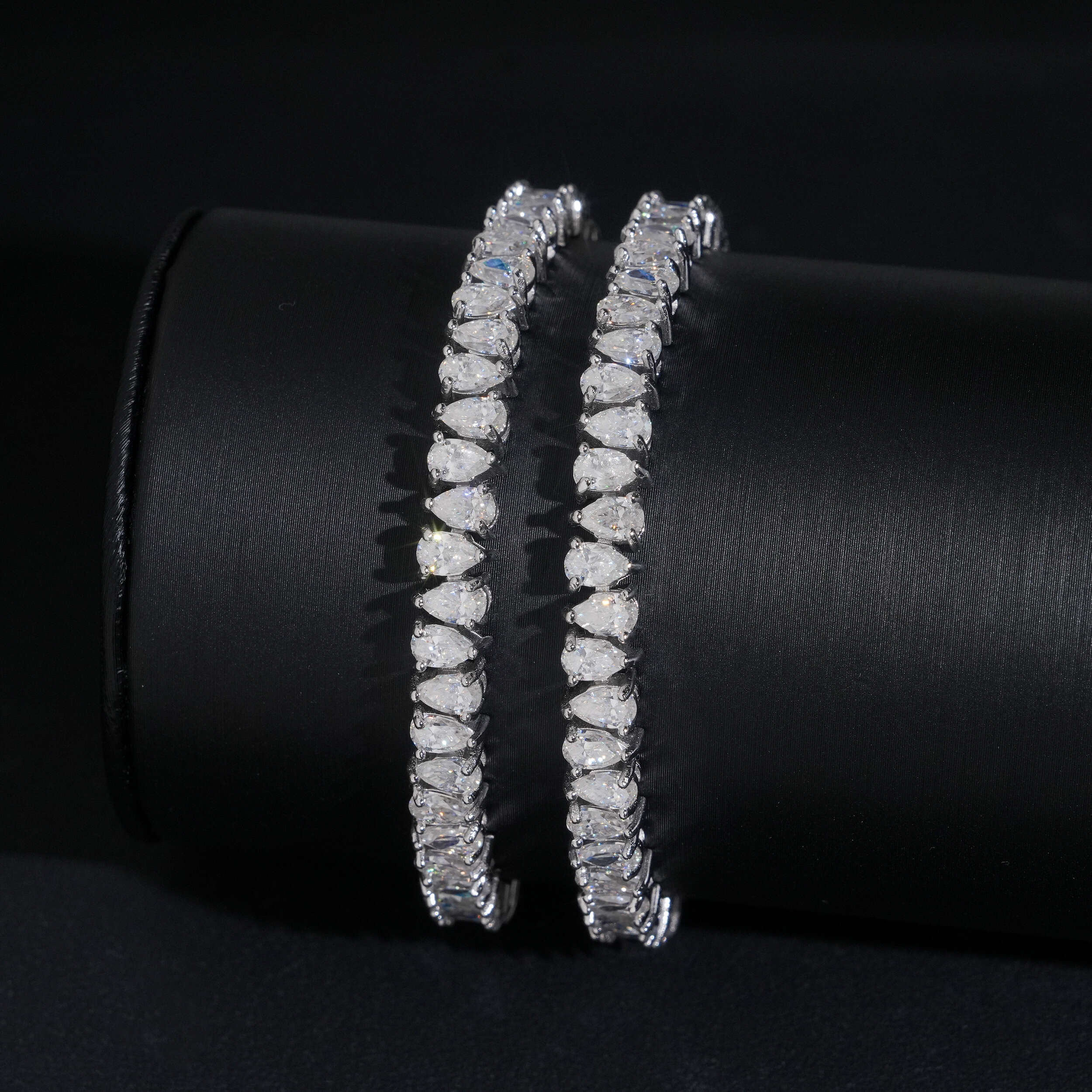 Pear Cut VVS Moissanite Tennis Bracelet 925 Silver