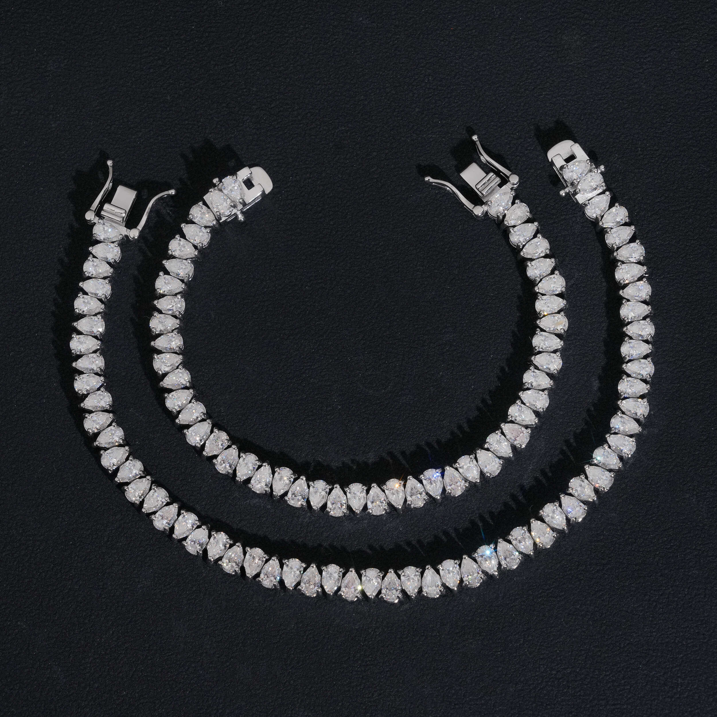 Pear Cut VVS Moissanite Tennis Bracelet 925 Silver