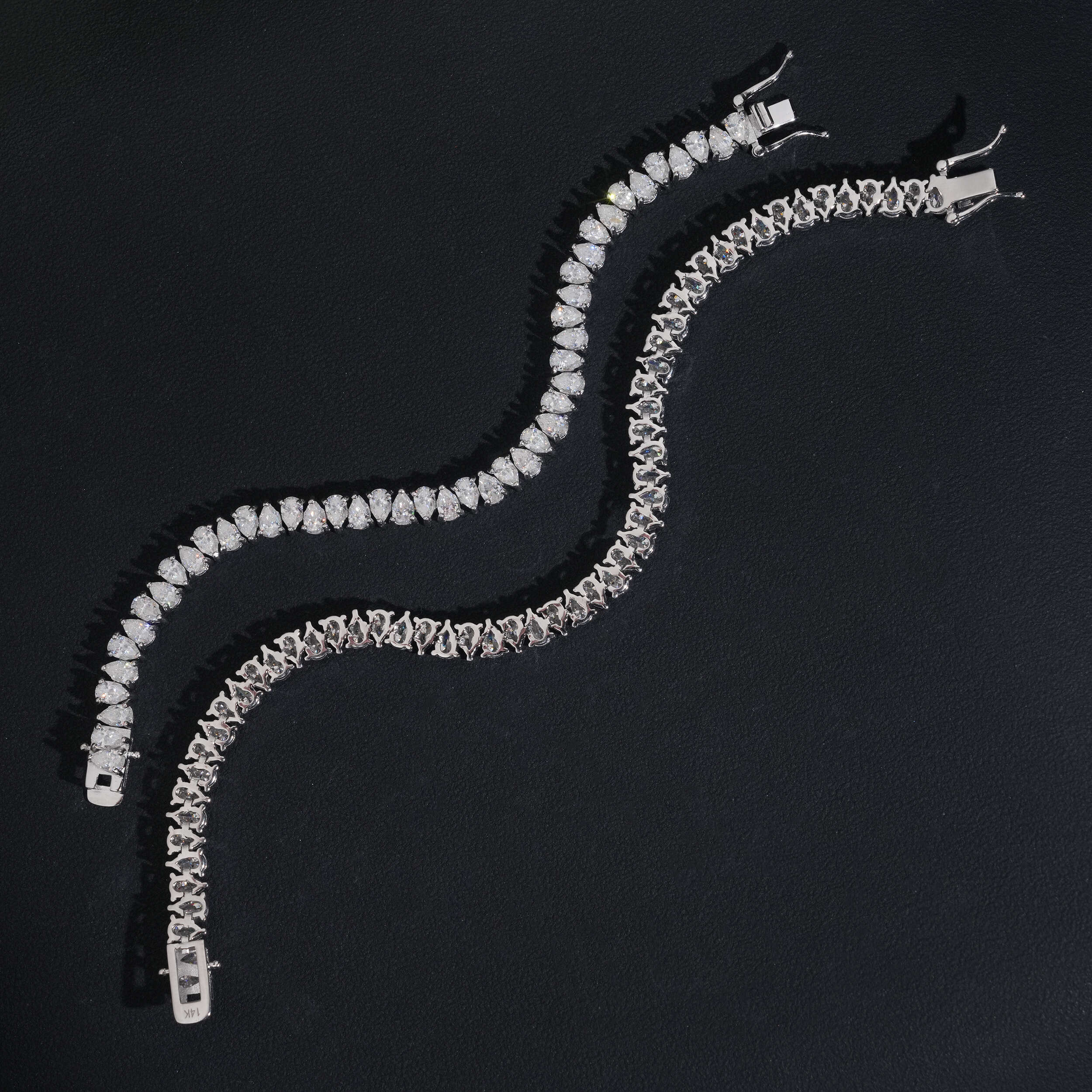 Pear Cut VVS Moissanite Tennis Bracelet 925 Silver