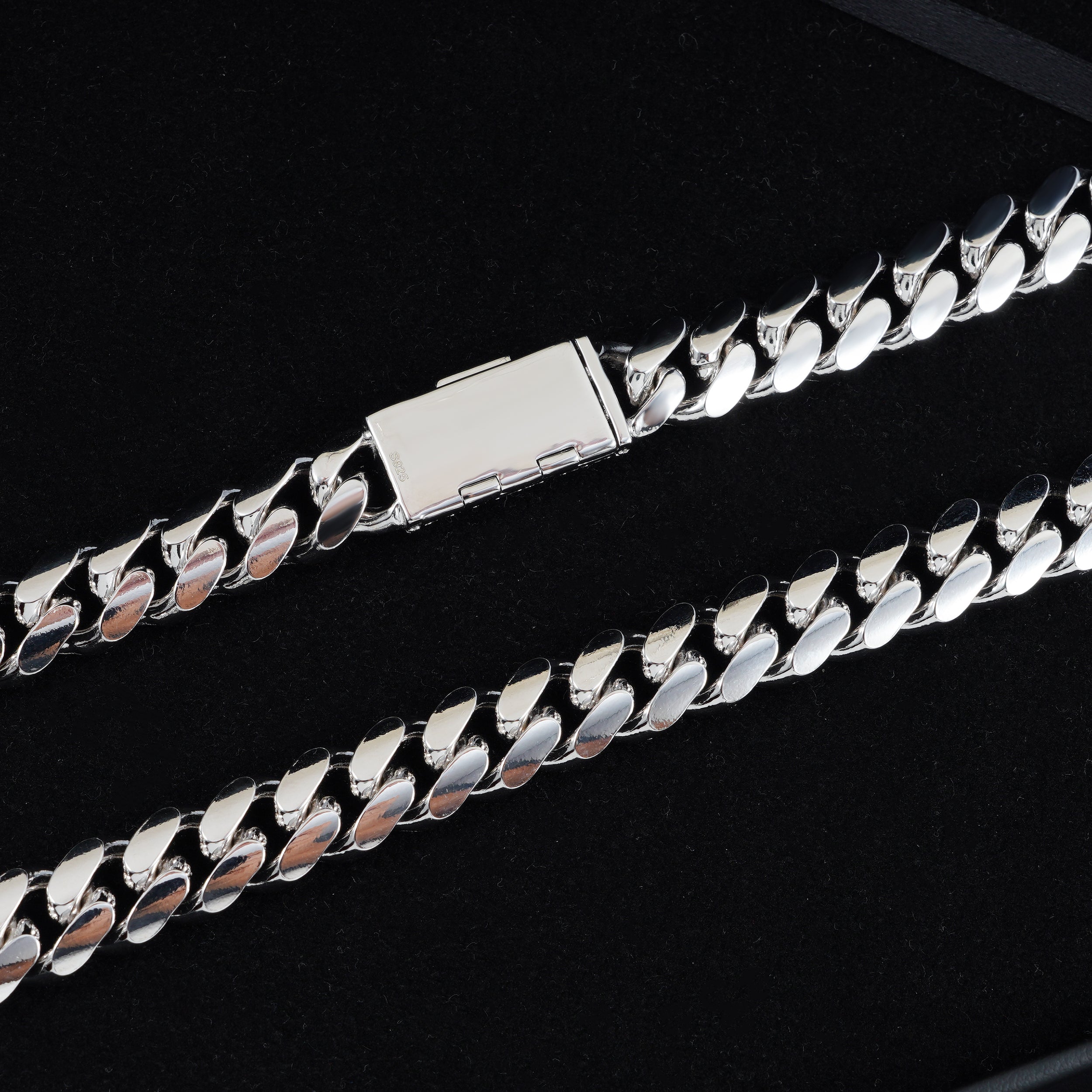 IGI Certificated 925 Silver Miami Cuban Chain With Lab Diamonds Clasp