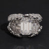 Fancy Cut Bezel Setting Big Carat Emerald Cut Moissanite Ring