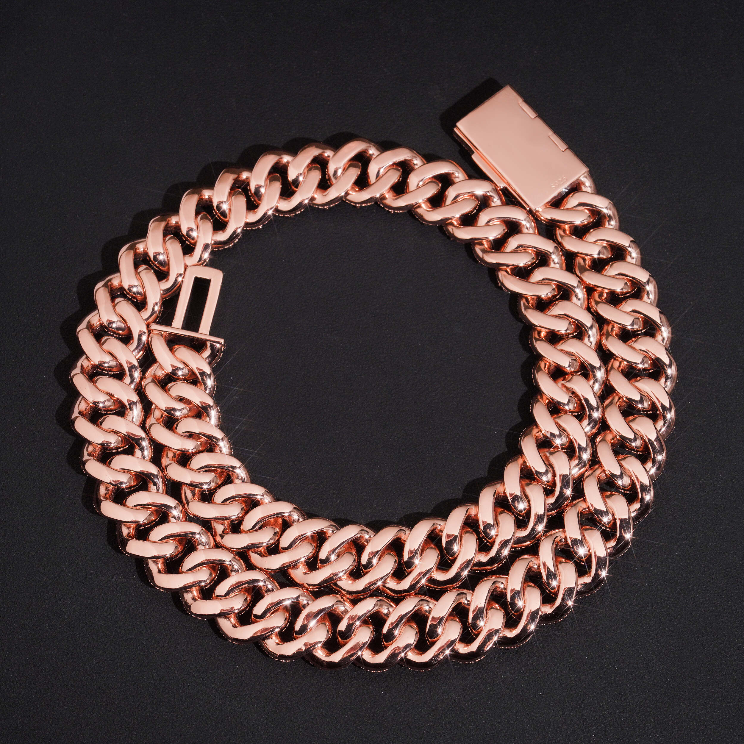 13MM Rose Gold Raised Stone Cuban VVS Moissanite