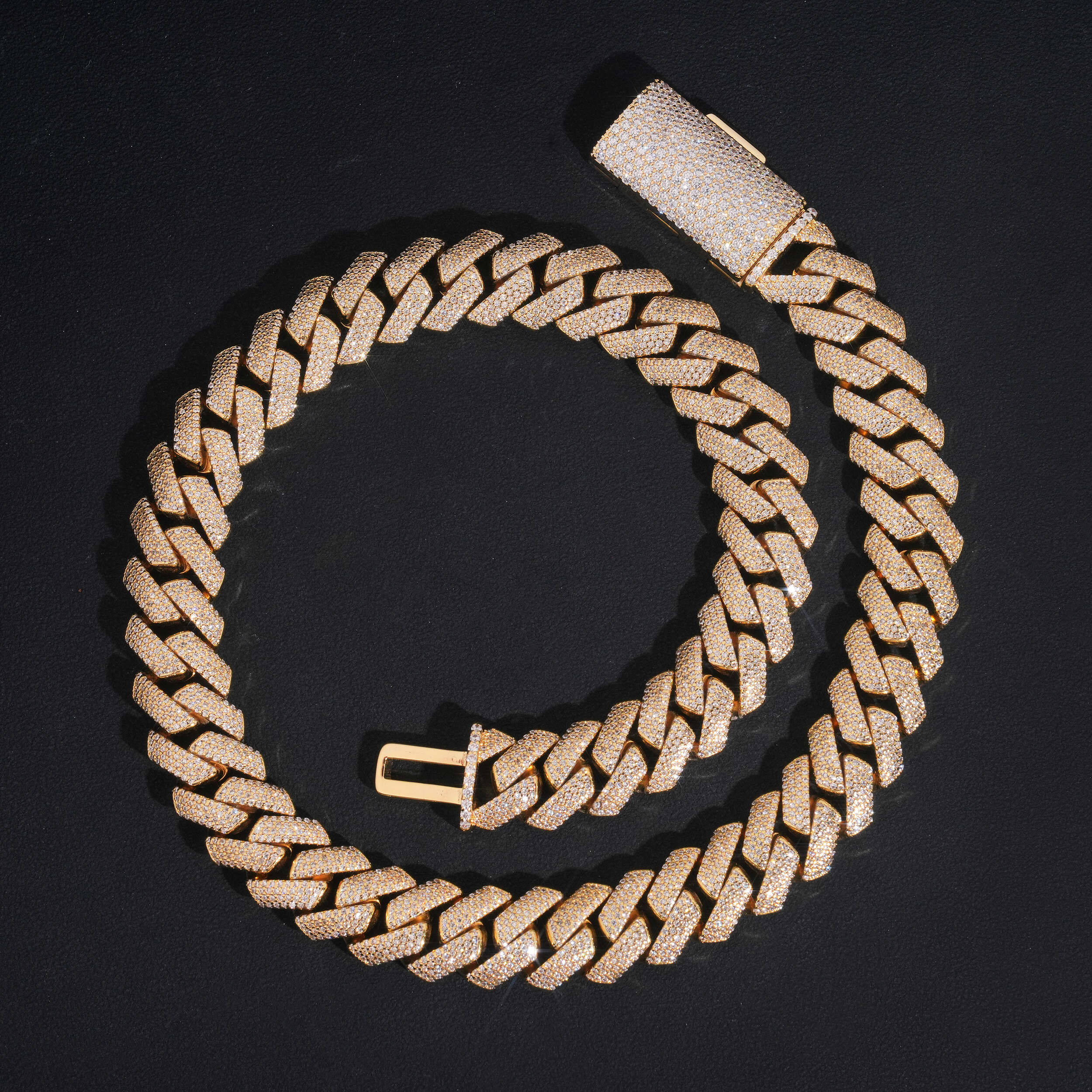 VVS CZ 15MM Prong Set Cuban Link Chain Necklace