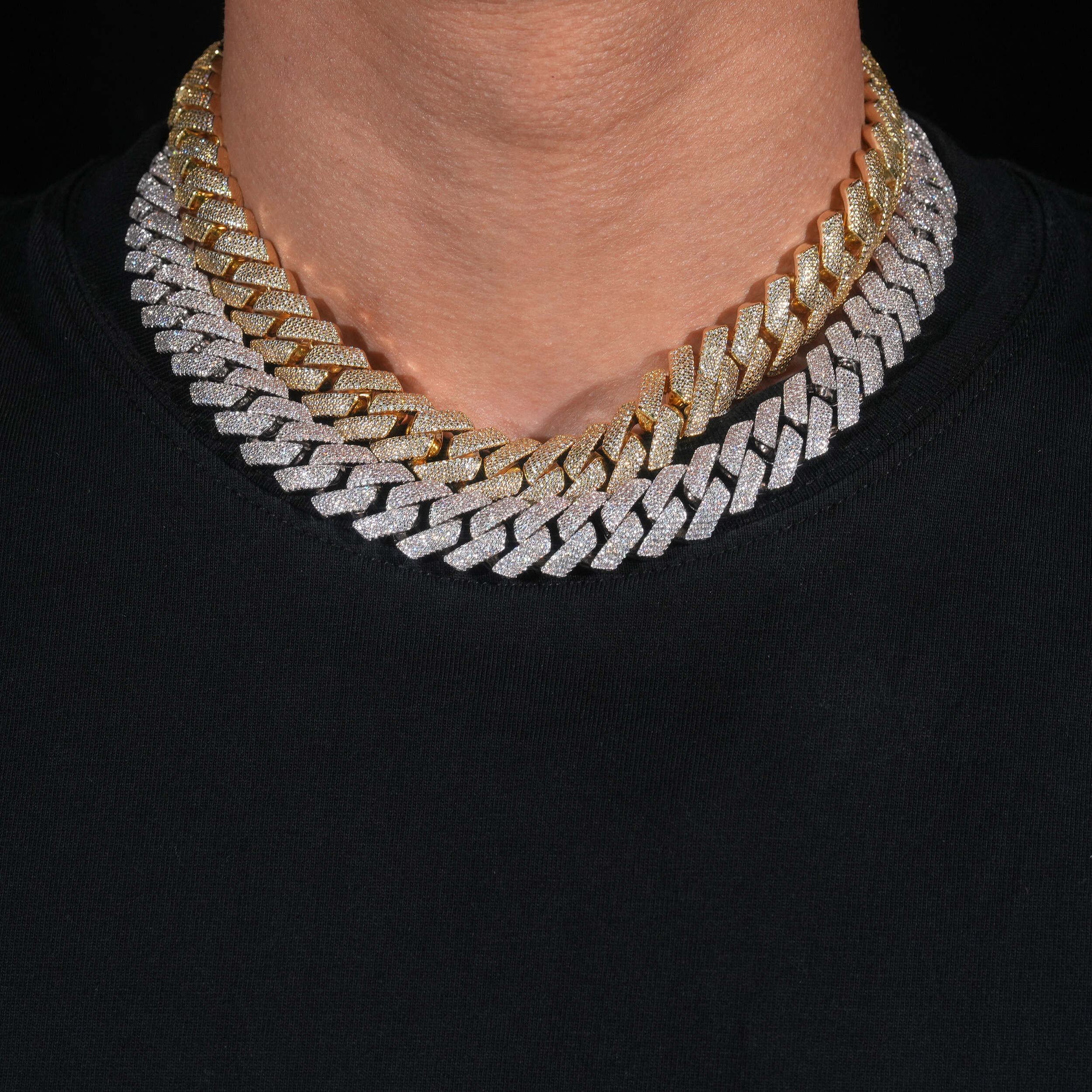 VVS CZ 15MM Prong Set Cuban Link Chain Necklace