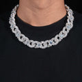 VVS CZ 18MM Flower Infinity Link Chain Necklace