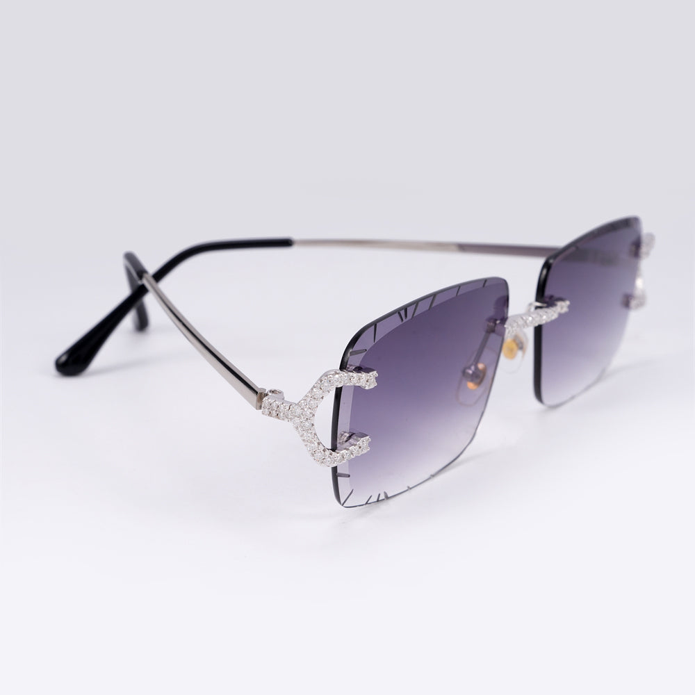 Moissanite Diamond Classic Sunglasses 14K Gold