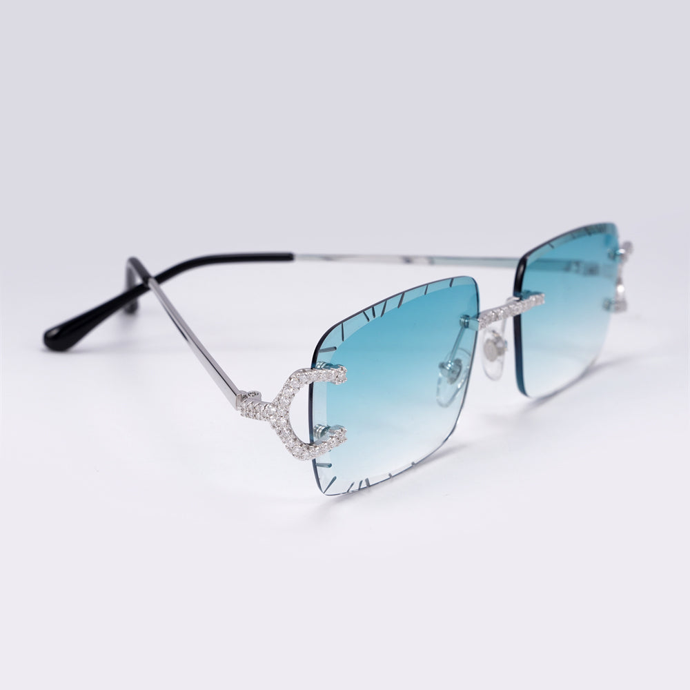 Moissanite Diamond Classic Sunglasses 14K Gold
