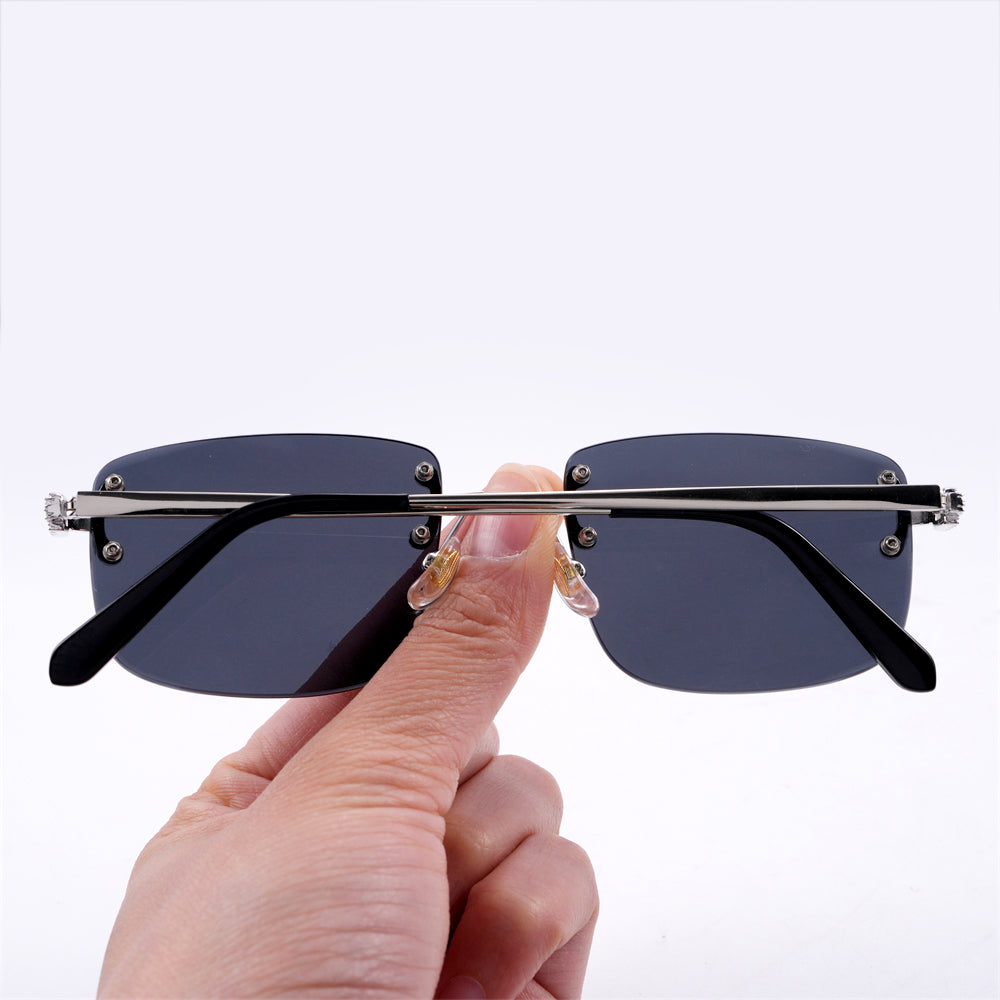 Moissanite Diamond Rimless Sunglasses 14K Gold
