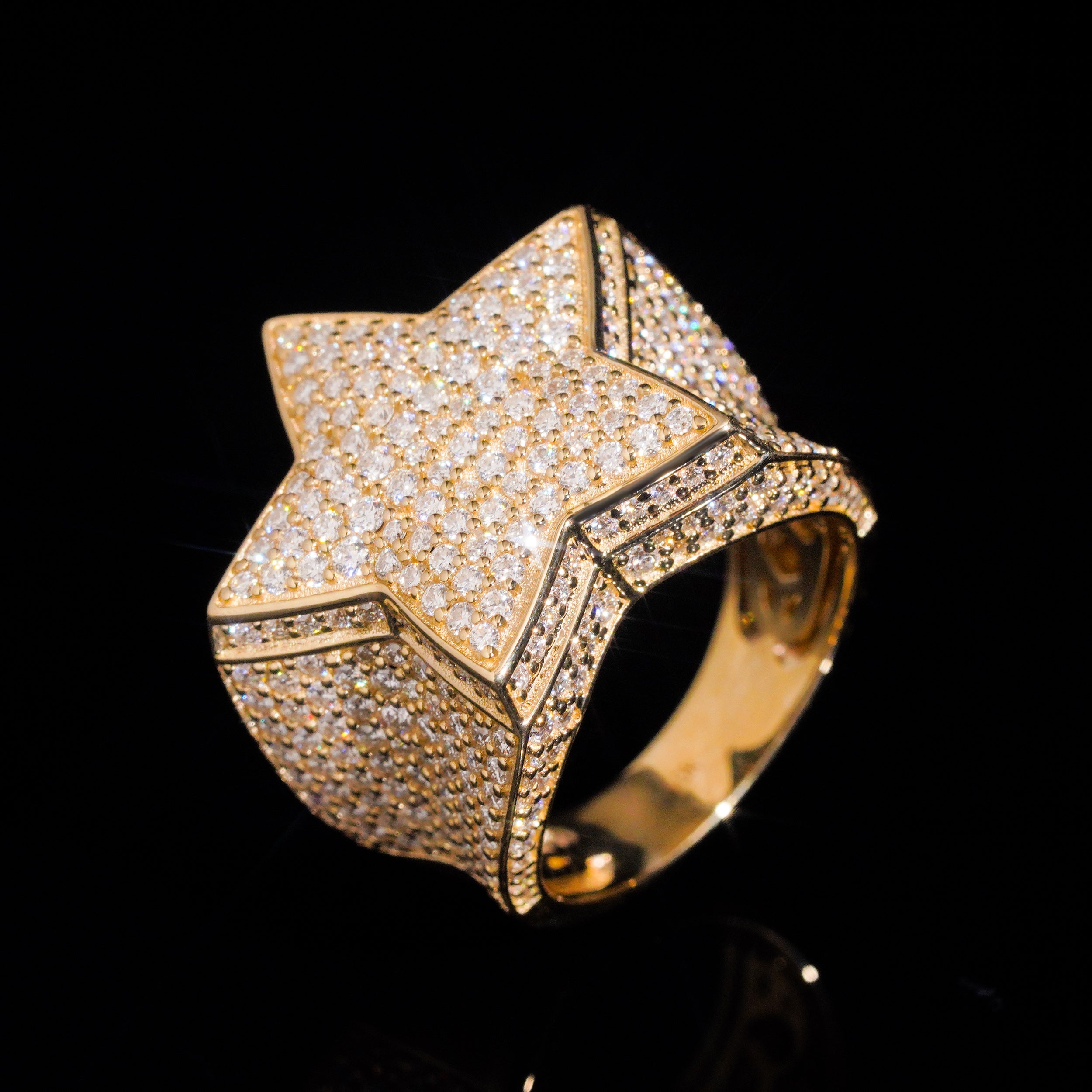10K Yellow Gold VVS Lab Grown Diamond Star Ring