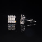 10K White Gold VVS Lab Grown Diamond Stud Earrings For Men