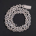 Solid Silver 8MM Moissanite Diamond Infinity Link Chain Necklace