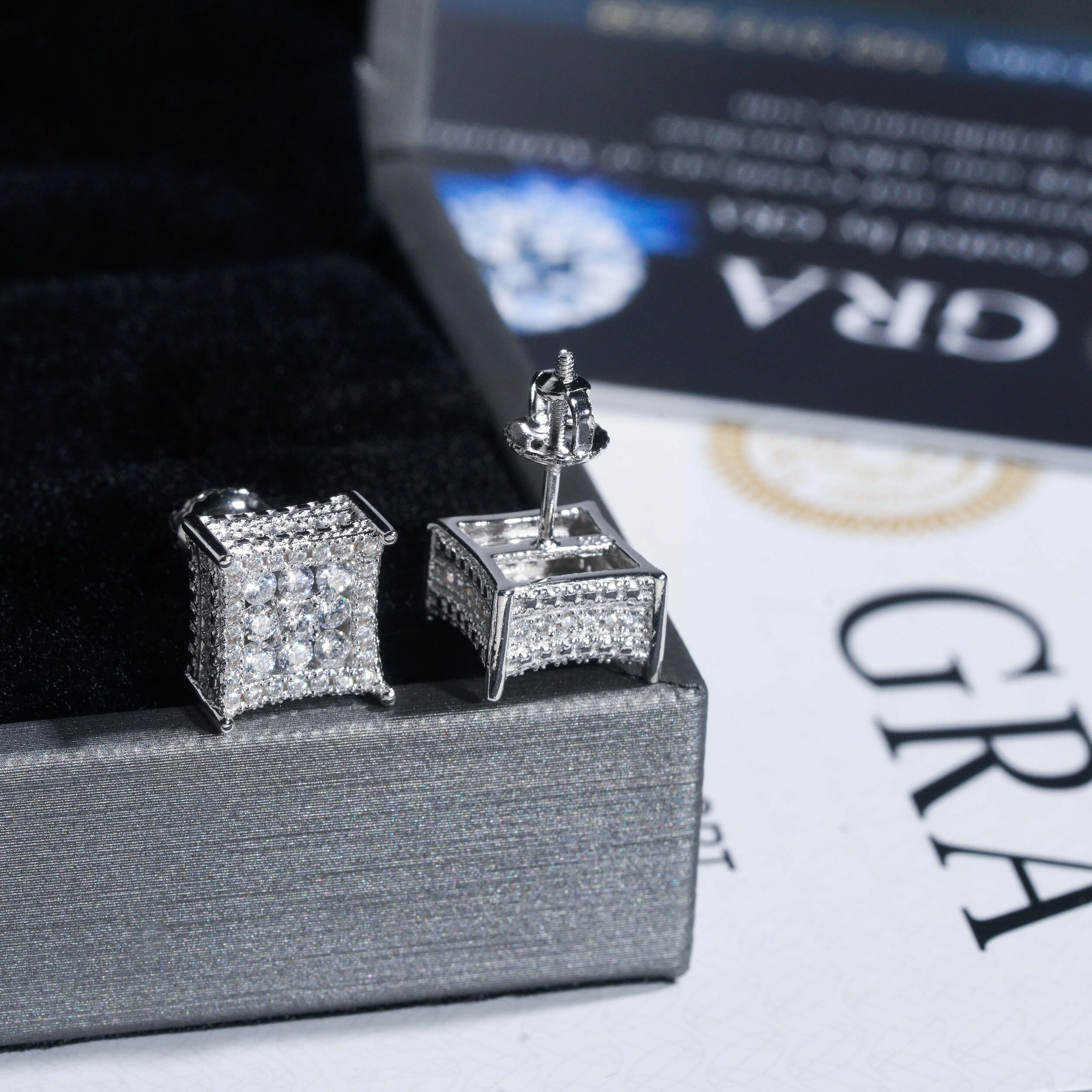 Brincos de pipa masculinos totalmente congelados de Hip Hop com VVS Moissanite congelados