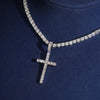 925 Sterling Silver Lab Grown Diamond Cross Pendant Charm 3MM