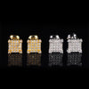 925 Silver Square Stud Earrings, VVS Moissanite, Hip Hop Jewelry