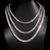 925 Silver Baguette Cut VVS Moissanite Diamond Tennis Chain Necklace