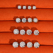 925 Sterling Silver Lab Grown Diamond Stud Earrings Screw Back