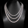 Sterling Silver VVS Oval Cut Moissanite Diamond Tennis Chain Necklace