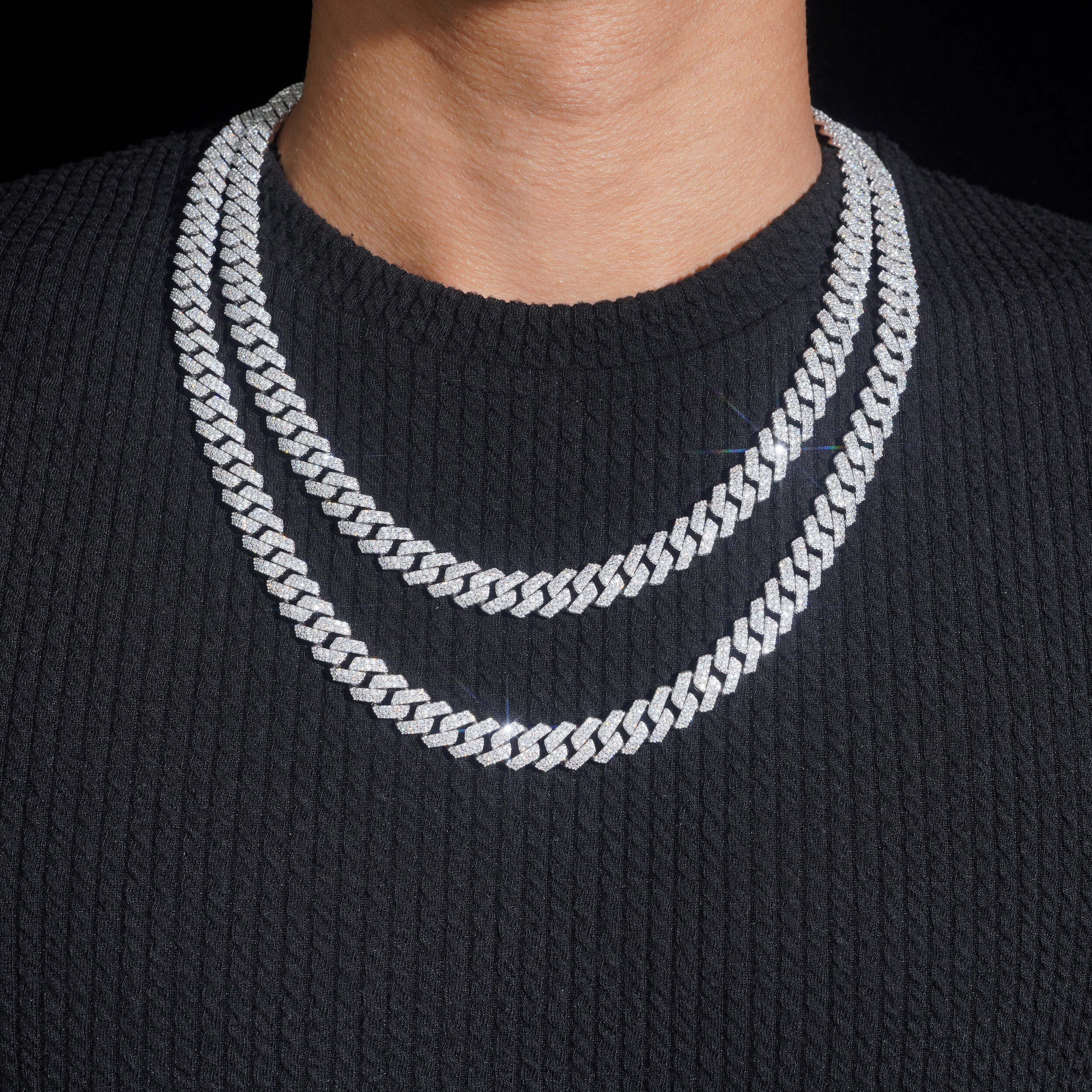 10mm Iced Out Moissanite Miami Cuban Link Chain 14K Gold