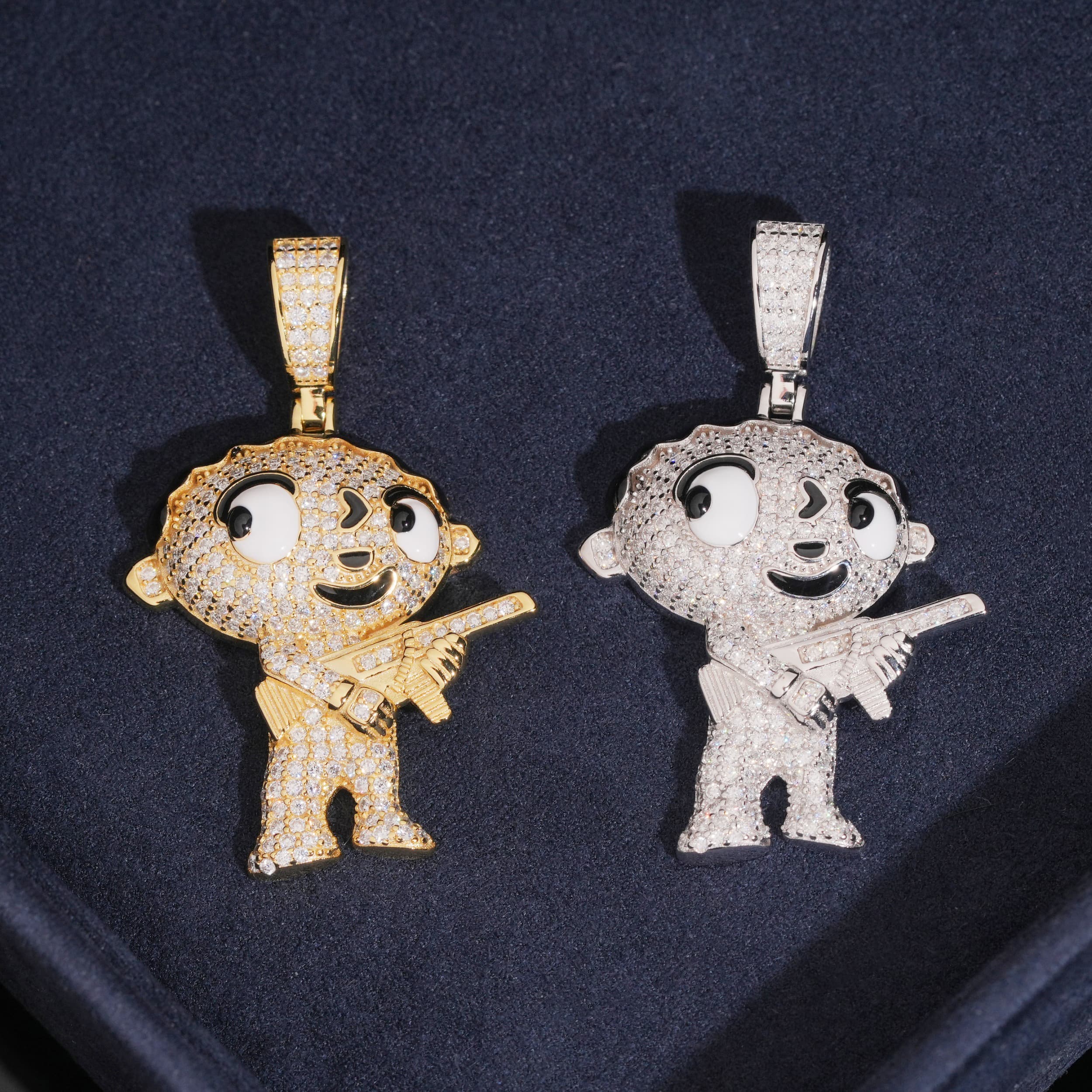 925 Sterling Silver Moissanite Diamond Cartoon Pendant