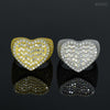 Baguette Cut Moissanite Diamond Heart Shape Men Ring Hip Hop