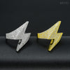 VVS Moissanite Diamond Lightning Ring Men's Iced Out Hip Hop Jewelry