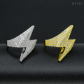VVS Moissanite Diamond Lightning Ring Men's Iced Out Hip Hop Jewelry