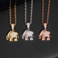 Mini Size Moissanite Diamond 925 Silver Elephant Pendant