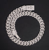 Cross Style 18MM Cuban Link Chain Necklace Moissanite Diamond