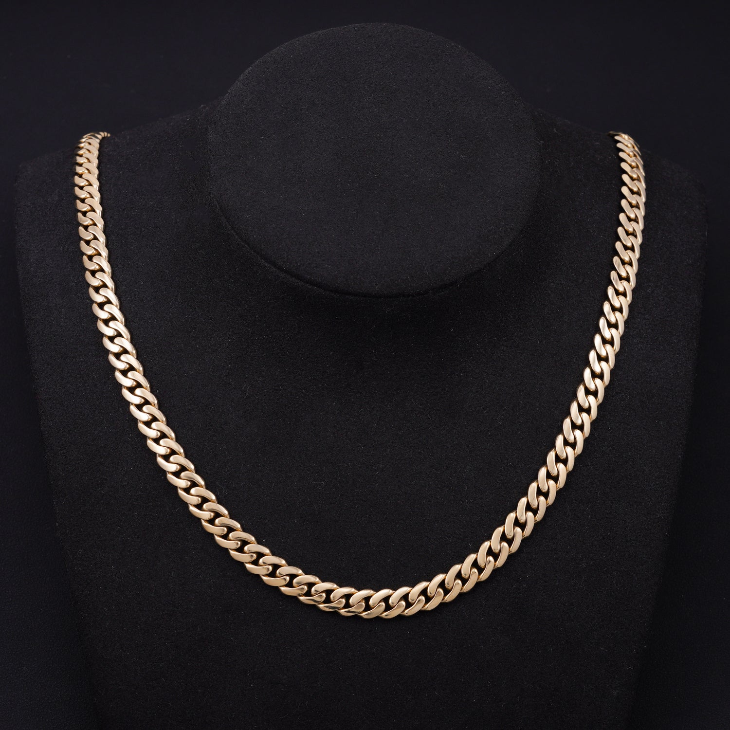 8MM Plain Cuban Link Chain 14K Yellow Gold