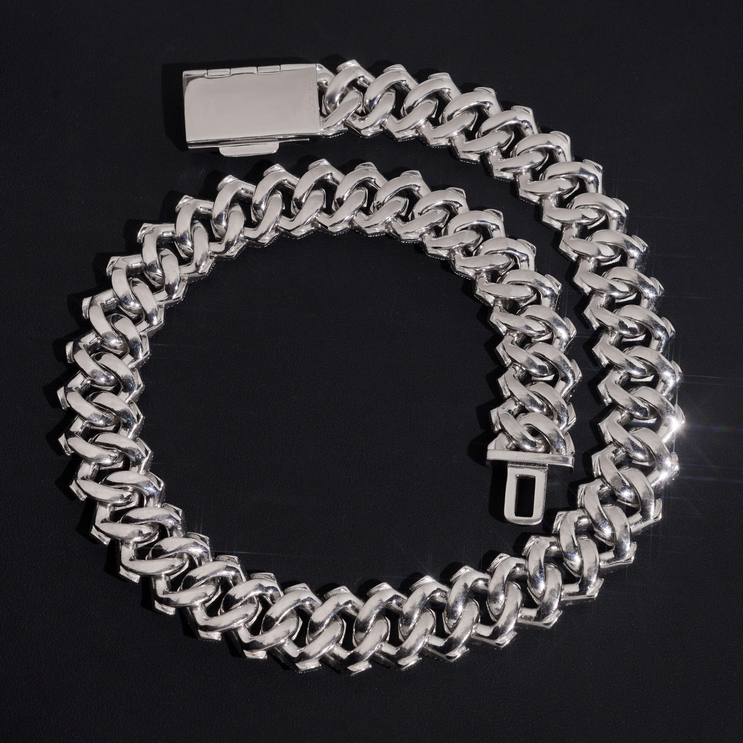 925 Sterling Silver 23MM Honeycomb Setting VVS Moissanite Diamond Cuban Chain Necklace