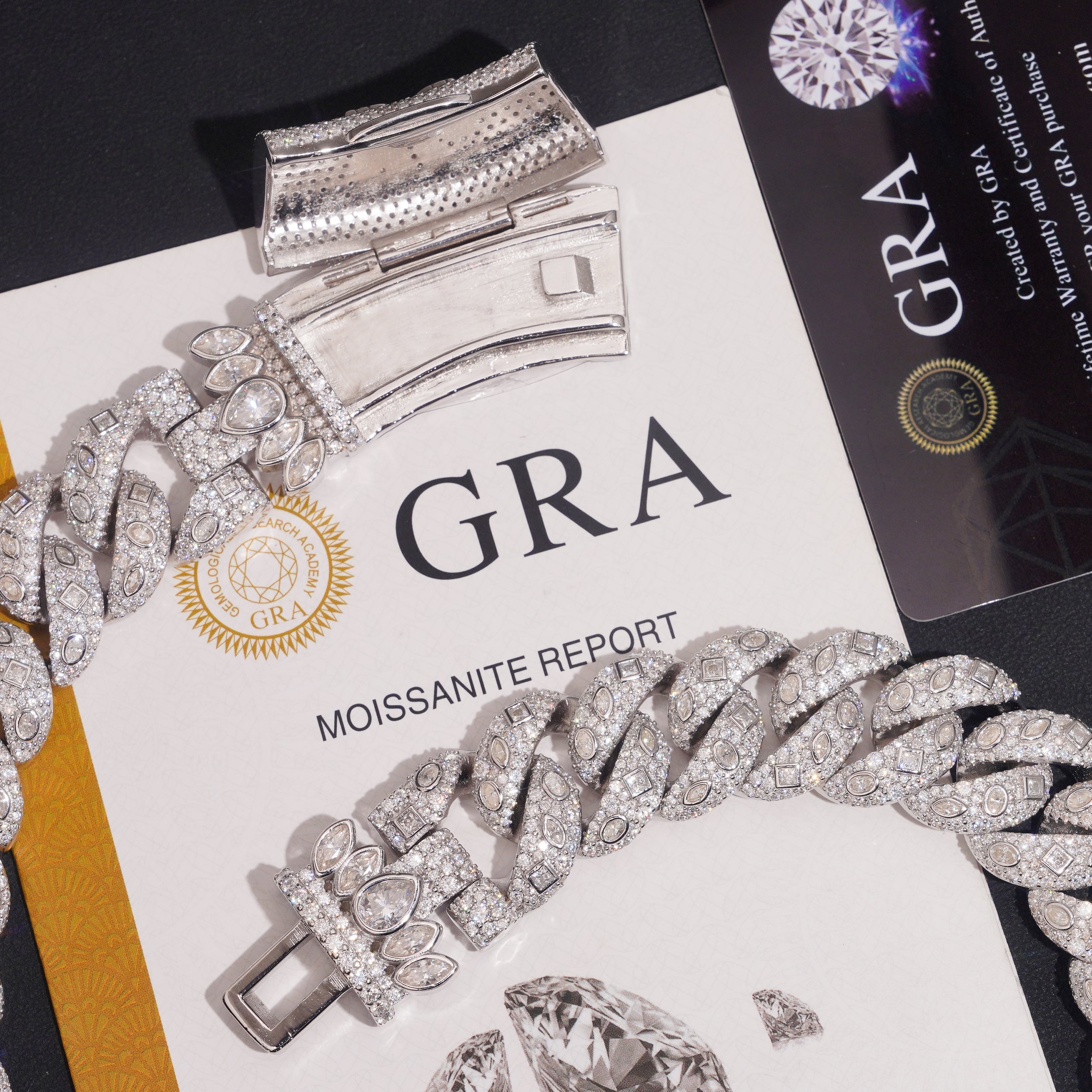 New Arrival Fancy Cut Unique Design 20MM Moissanite Diamond Cuban Link Chain Necklace