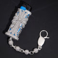 Iced Out Moissanite Diamond Sterling Silver Lighter Case