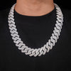 925 Sterling Silver 23MM Honeycomb Setting VVS Moissanite Diamond Cuban Chain Necklace