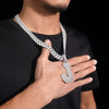 Custom Made VVS Moissanite Diamond Initial J Pendant Match 13MM Cuban Chain