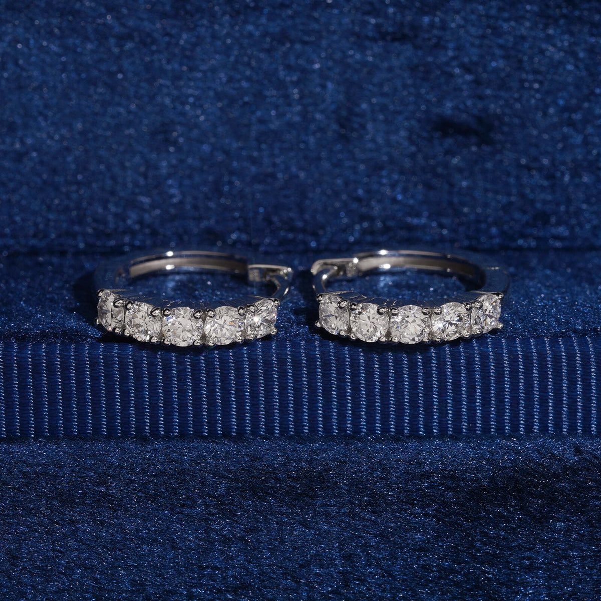 925 Sterling Silver VVS lab Grown Diamond Hoop Earrings