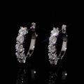 Small Hoop Earrings VVS Lab Grown Diamond 925 Silver