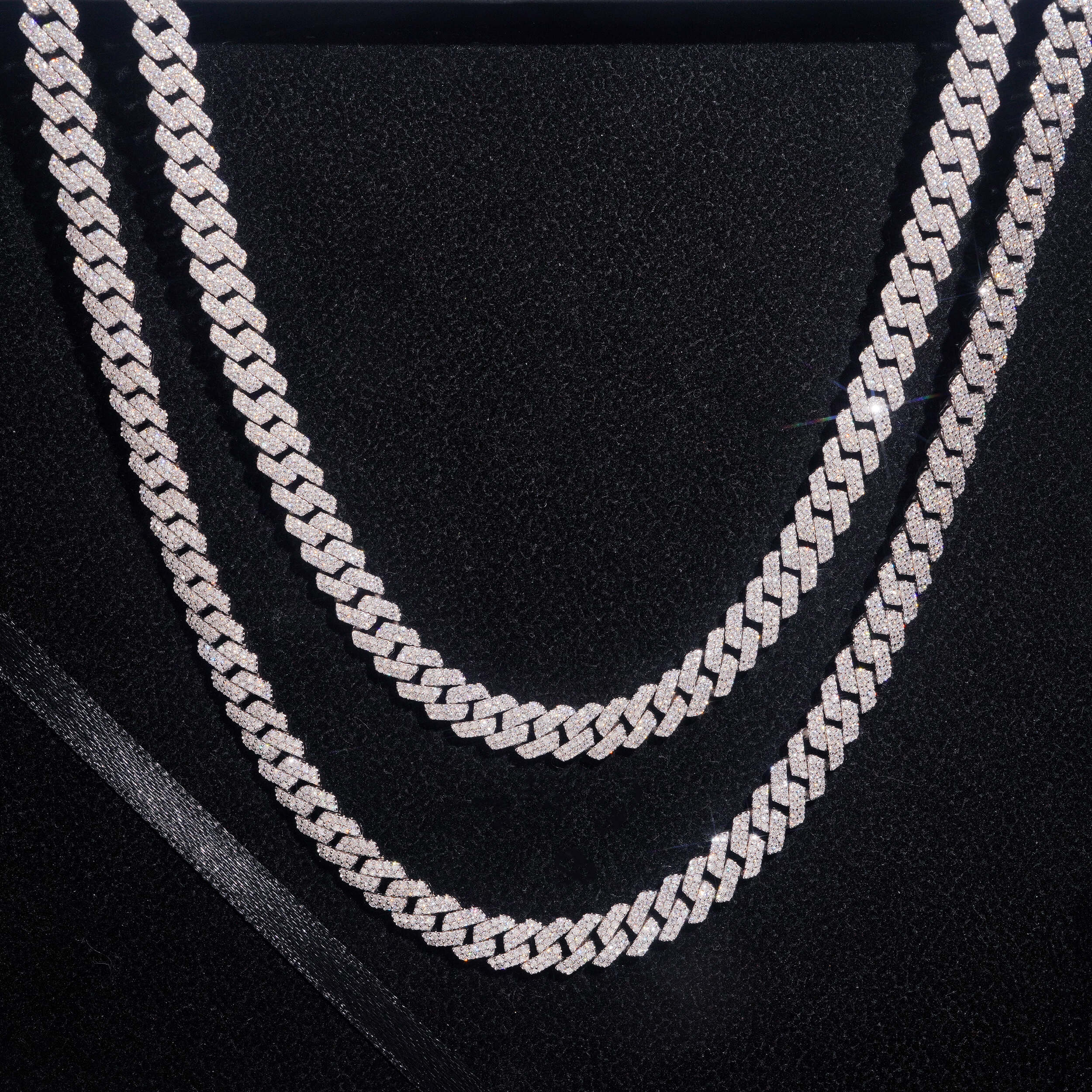 VVS Moissanite Diamond Cuban Chain Brass 8MM