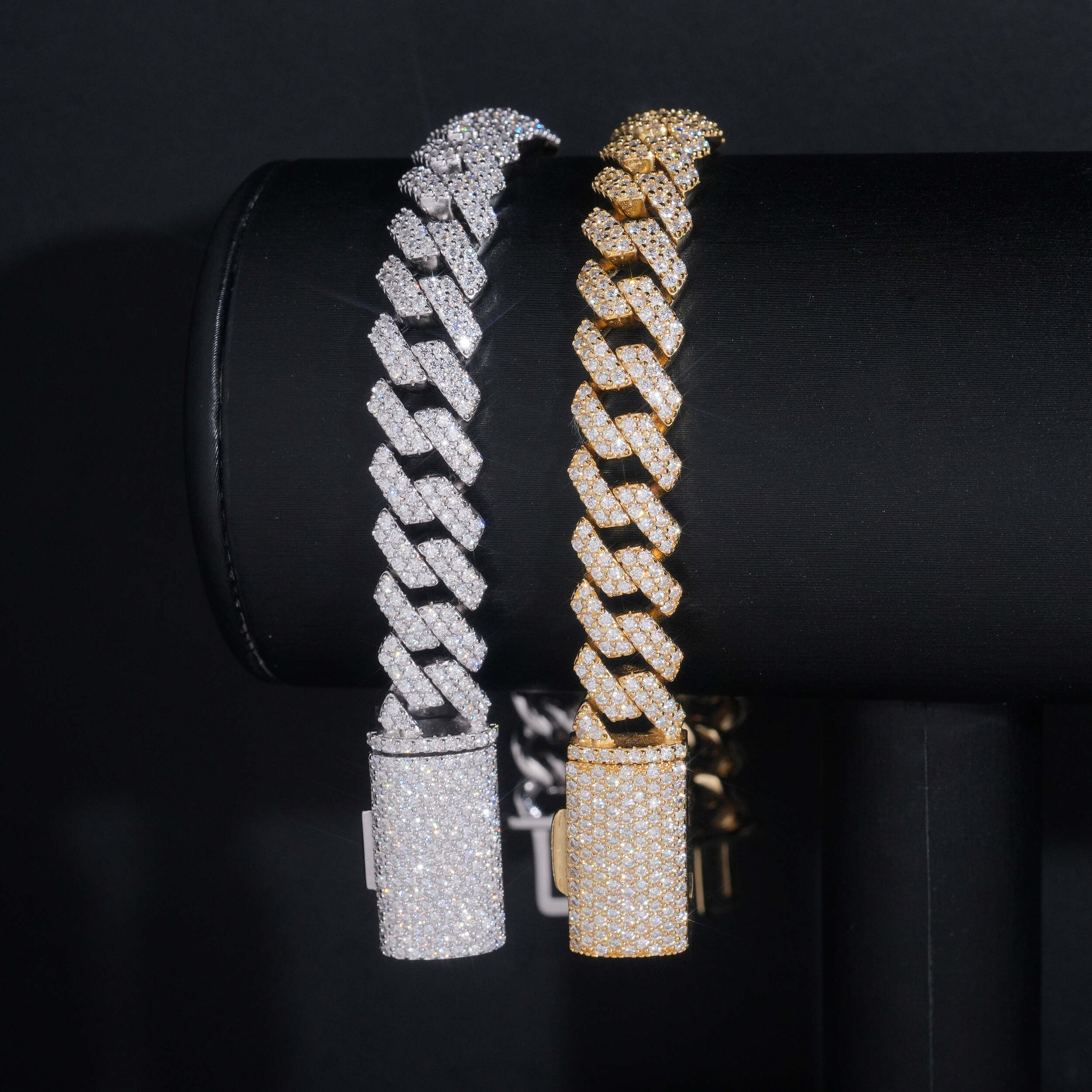 VVS Moissanite Diamond Cuban Bracelet Brass 10MM