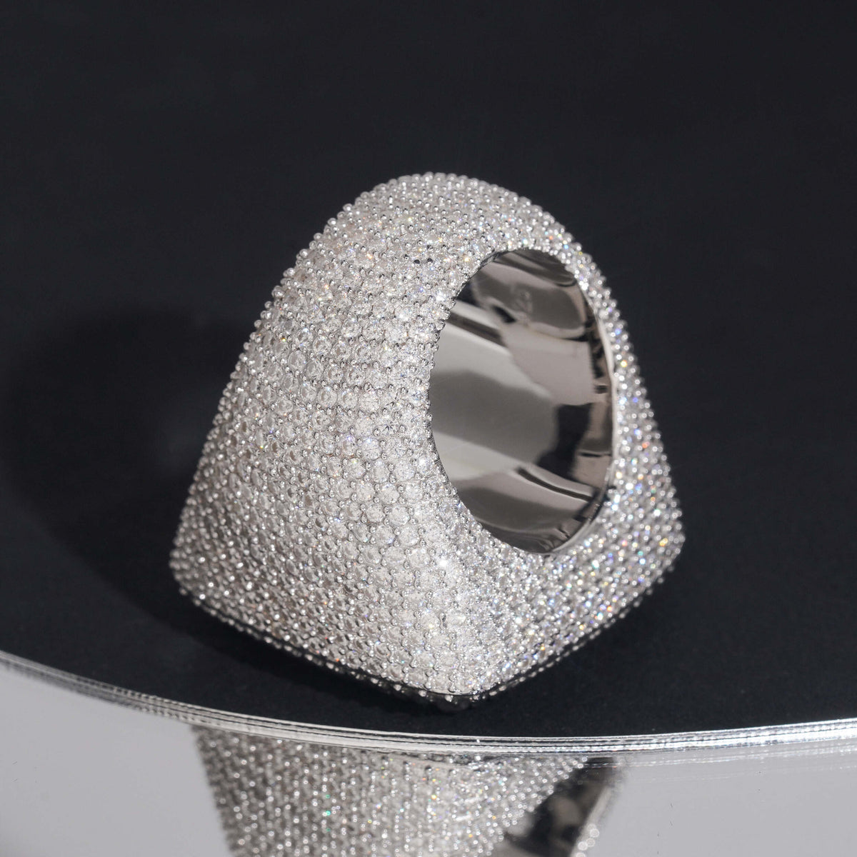 Sterling Silver 925 Men Baguette Cut Square Iced Out Men Ring VVS Moissanite Diamond