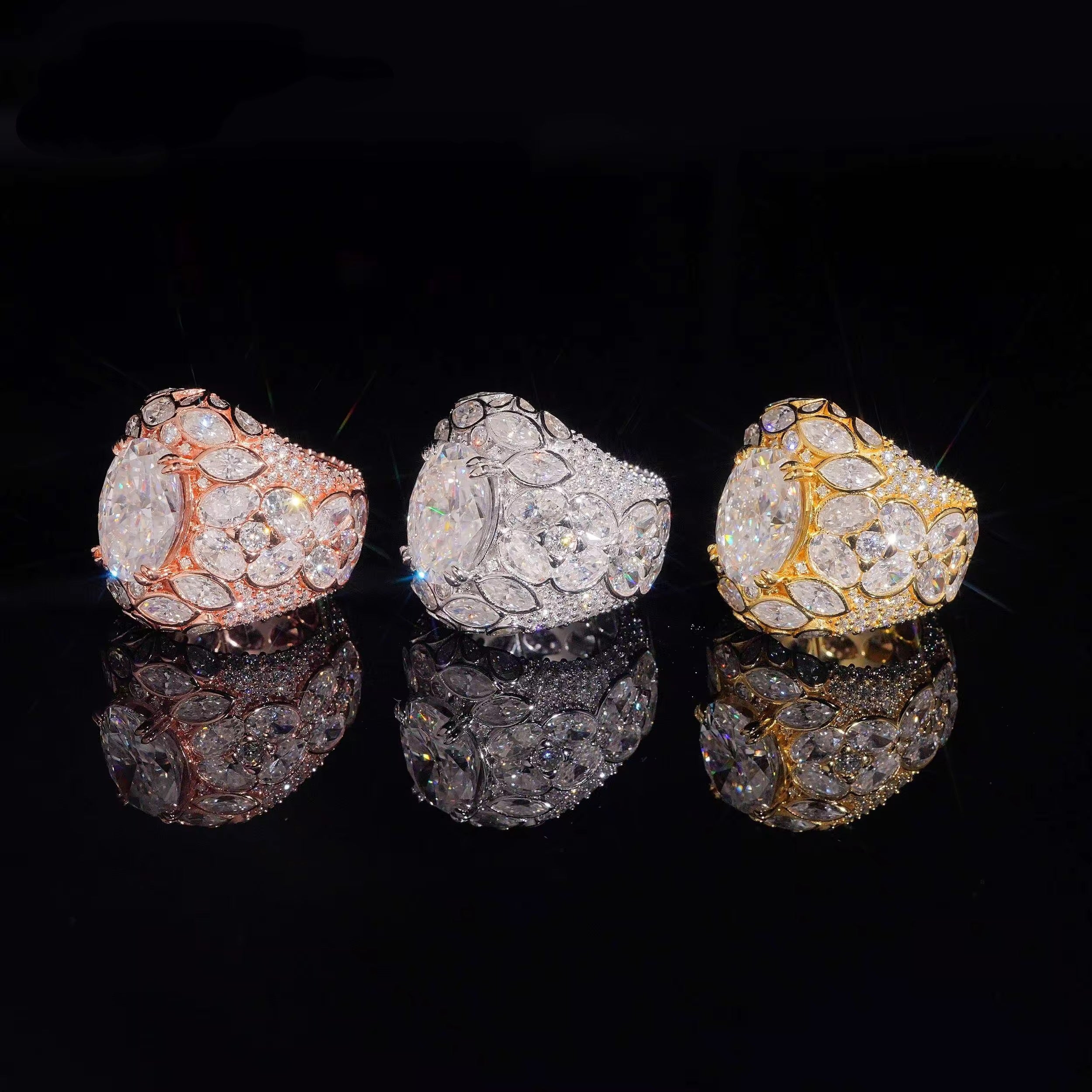 New Arrival Moissanite Men Ring Fancy Cut