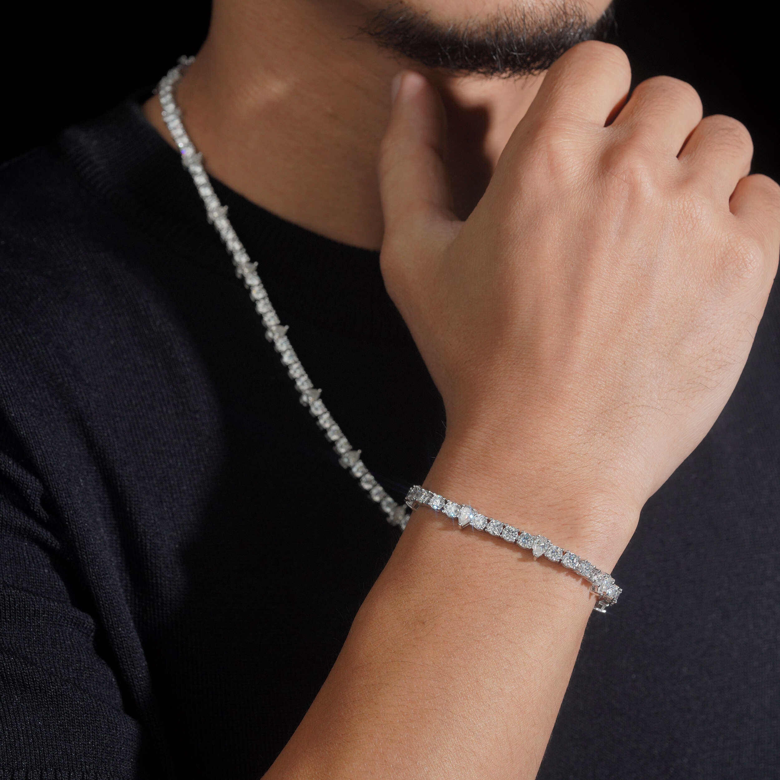 4MM Moissanite Diamond Tennis Bracelet Unisex