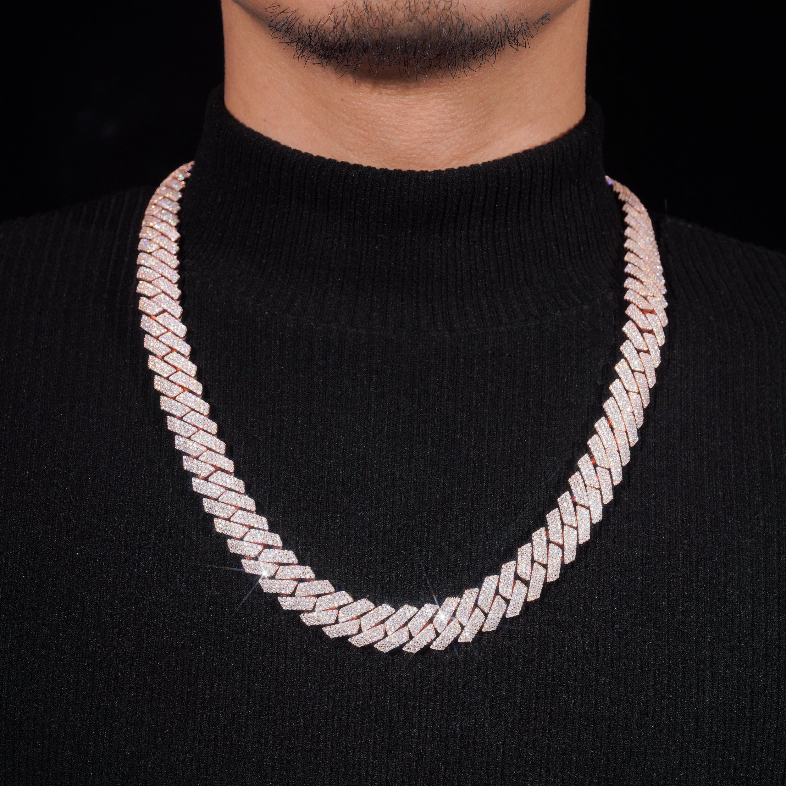 New arrival Curve Lock Iced Out VVS Moissanite Diamond Cuban Link Necklace Chain 15MM